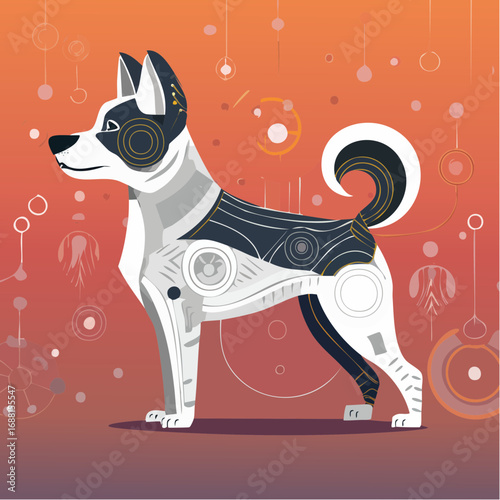 Geometric Dog A Stylish Canine Illustration