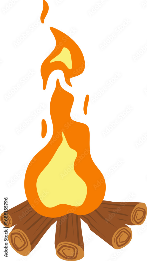 Fototapeta premium Campfire Camping Illustration