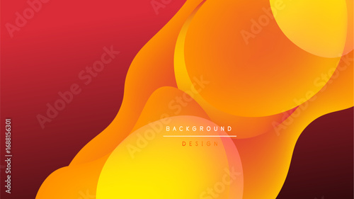 Abstract fluid shapes, warm colors blend. Gradient transitions create dynamic visual effect. Background design features smooth curves, vibrant hues.