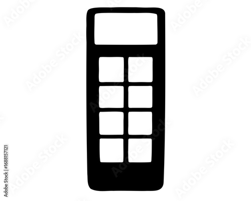 Simple black and white calculator icon for math and finance needs