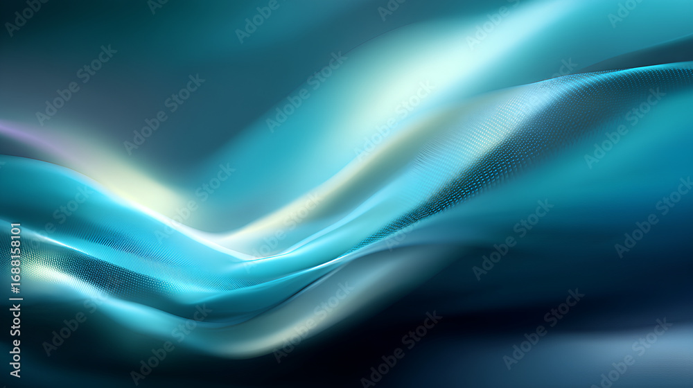 Obraz premium blue fractal glass gradient colorful wave blurred background, noise textured abstract transparent glass trendy wallpaper, for web, banner, fashion, technology Stock Illustration