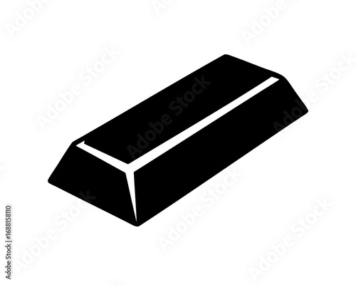 A simple illustration of a black metal or gold bar isolated