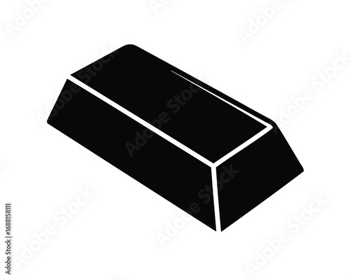 Isometric rendering of a gold bullion bar, a symbol of wealth