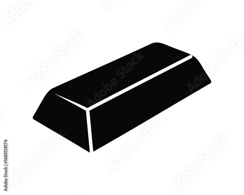 Stylized gold bar icon standing on a white surface illustration graphic design