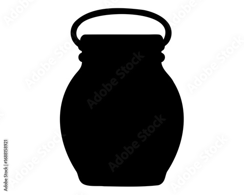 Silhouette of a classic canning jar with a handle on a white background