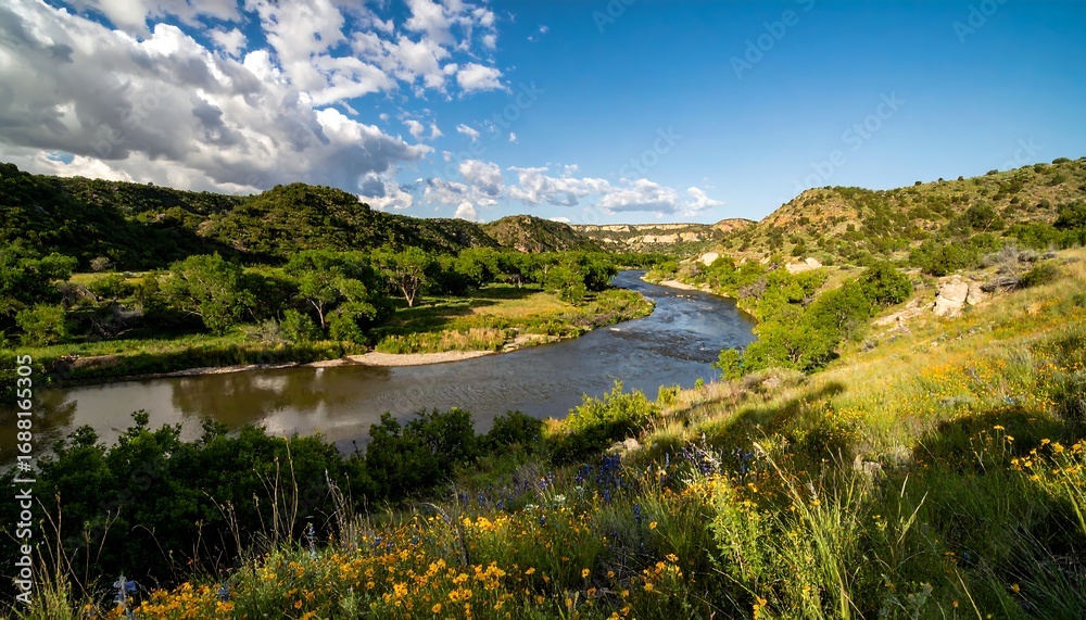Obraz premium Scenic river valley vista