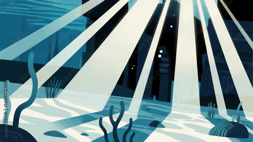 Obraz premium Underwater Sunbeam Scene