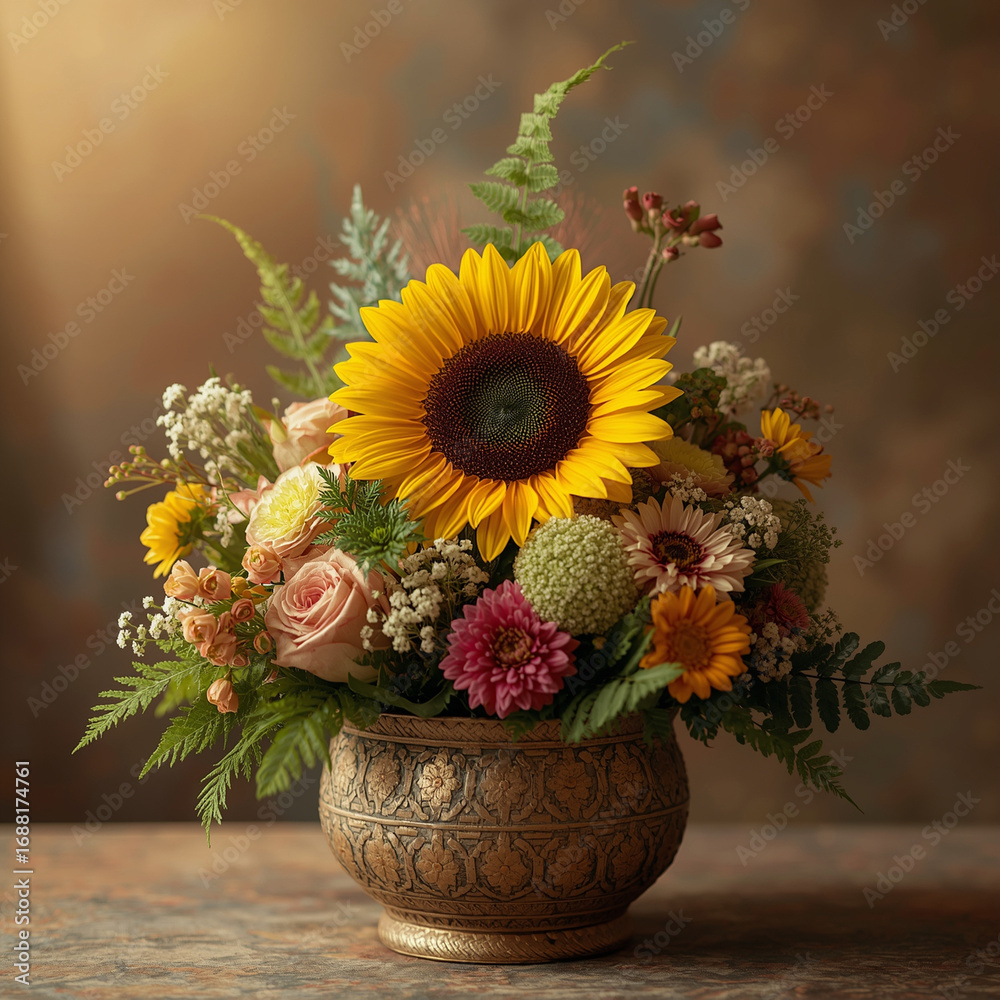 Naklejka premium sunflowers in a vase