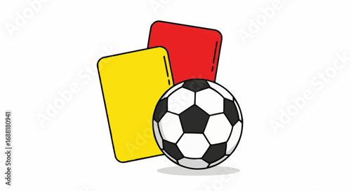 Soccer Ball with Red and Yellow Cards