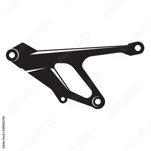 black and white silhouette of Motorcycle Swing Arm vector on white background