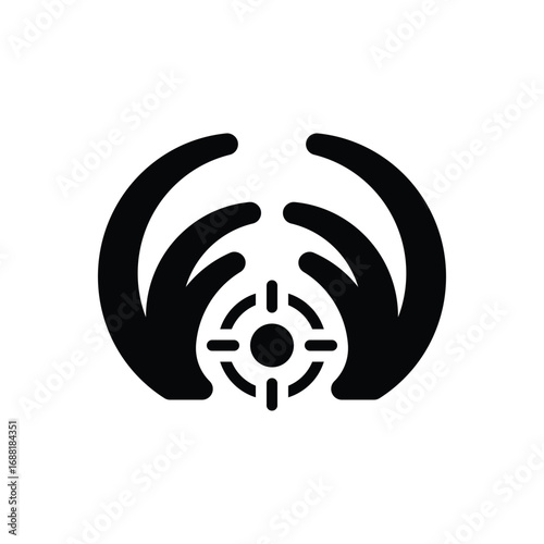 Black solid icon for hunting