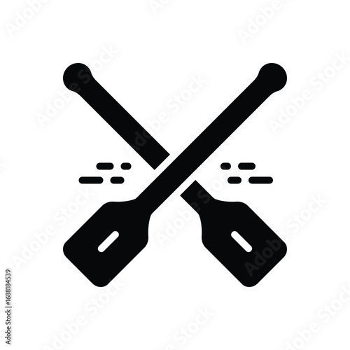 Black solid icon for paddle