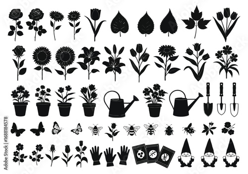 Flower Planting Adventure with Pots, Tools, and Nature Elements in a Lively Outdoor Setting