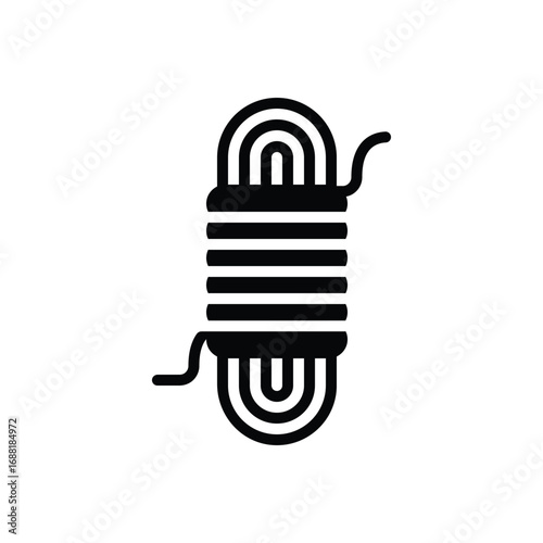 Black solid icon for rope