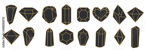crystal gemstone polygon stone contour gem polyhedron