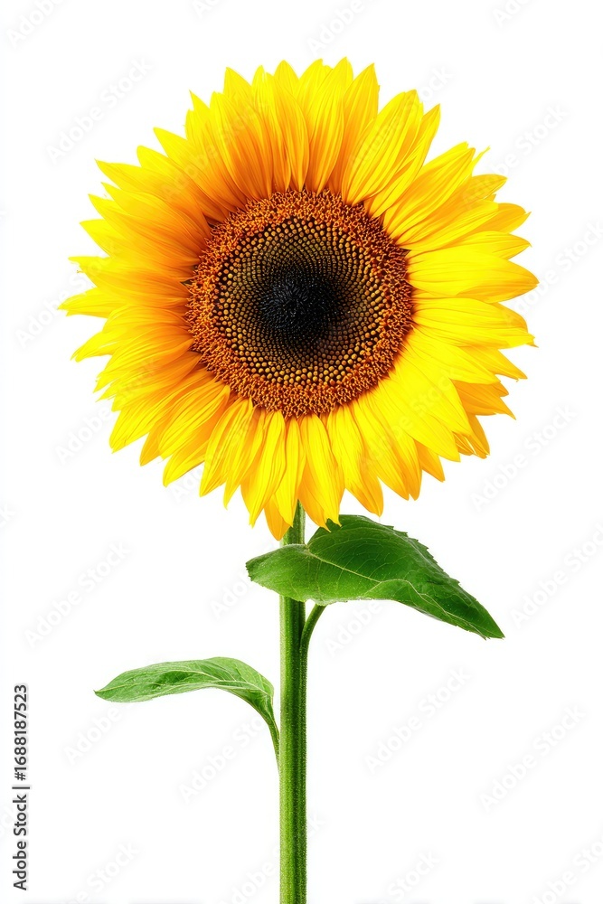 Obraz premium Bright sunflower against white background