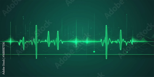 Green EKG wave line showing a healthy heart's steady pulse on a hospital monitor