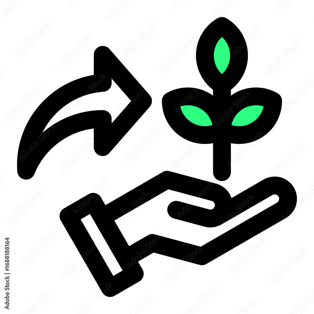 Obraz premium Organic Farming Outline Color Green Icon