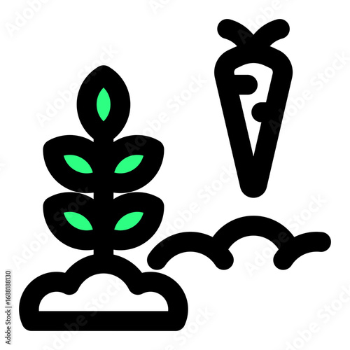 Micro Farming Outline Color Green Icon