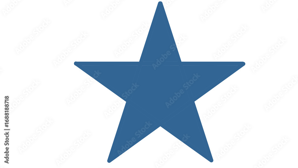 Obraz premium Blue Five-Pointed Star Shape