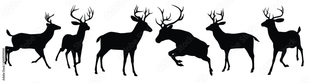 Fototapeta premium deer silhouettes vector graphic design