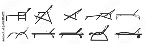 deck chair vector set