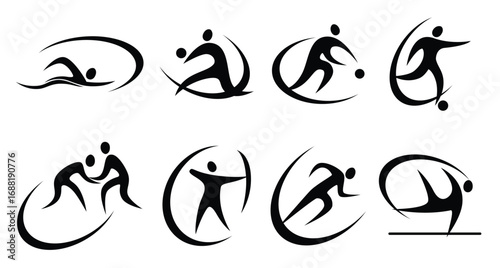 different kinds of sports symbols.