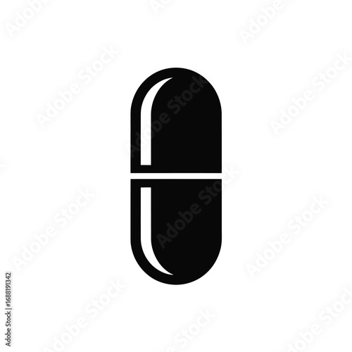 Simple silhouette of a medical capsule or pill