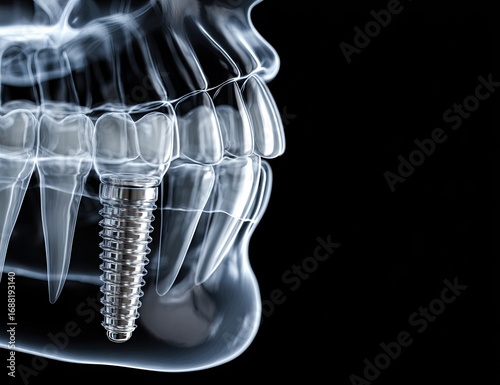 X-ray image of a dental implant