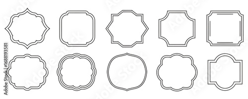 Elegant decorative frame set for wedding invitations and logo design projects adds a touch of vintage charm