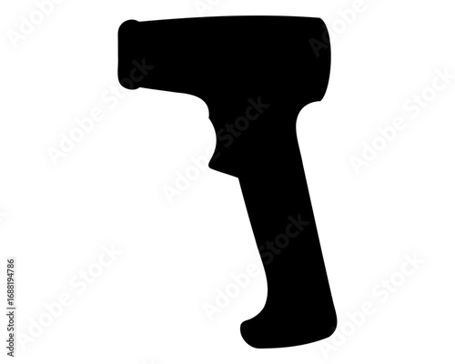 Black silhouette of a non contact infrared thermometer for temperature measurement