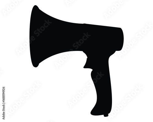 Solid black silhouette of a hand held hair dryer on white backdrop