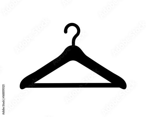 Isolated black clothes hanger on white background providing closet organization solution