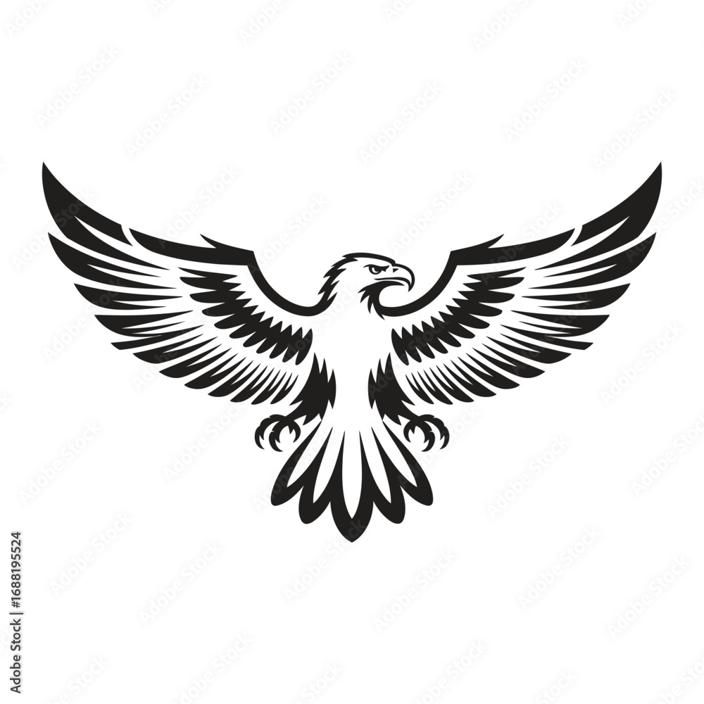Fototapeta premium Majestic eagle soaring with outstretched wings, symbol of freedom and strength, perfect for logos