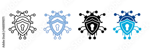 Cybersecurity  Icon Set Multiple Style Collection