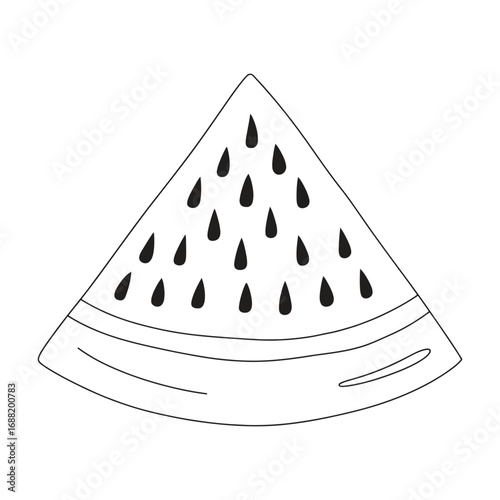 Fresh watermelon slice with seeds – a refreshing summer treat perfect for design projects