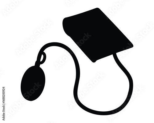 Silhouette of a sphygmomanometer for measuring blood pressure, medical equipment