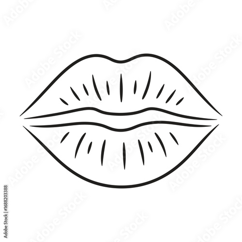 Elegant line art lips, perfect for beauty branding, cosmetic design, and sensual concepts
