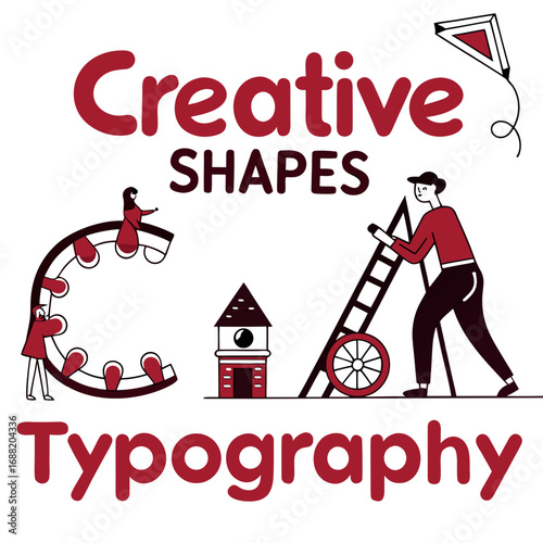 Creative Typography Shapes Letter Shape fusion