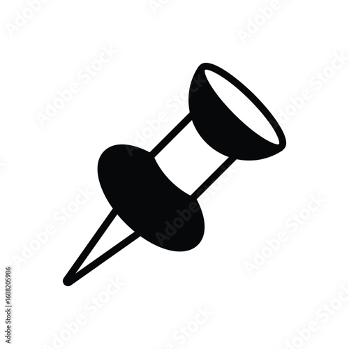 Black solid icon for pin