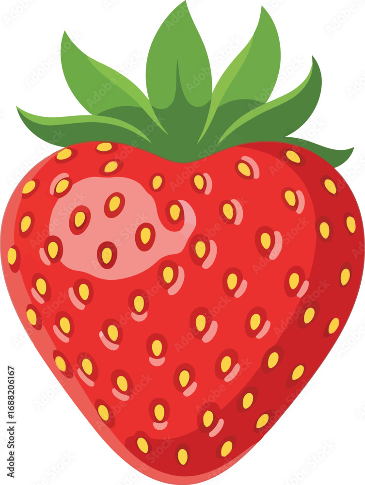 Obraz premium Ripe red strawberry heart shape healthy fruit summer food sweetness delicious freshness vector