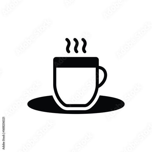 Black solid icon for tea