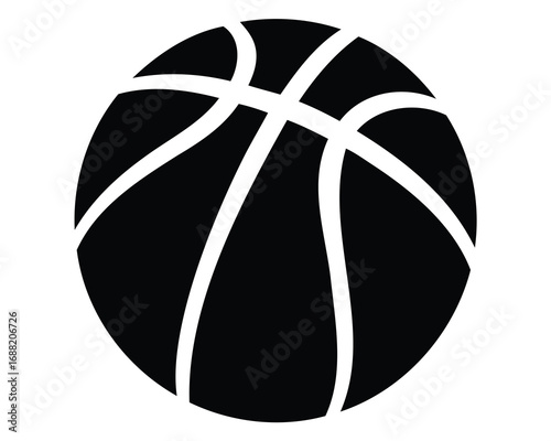 Dramatic black and white illustration of a basketball, focused on sport representation