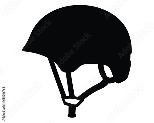 Detailed silhouette of a helmet used for biking or extreme sports safety
