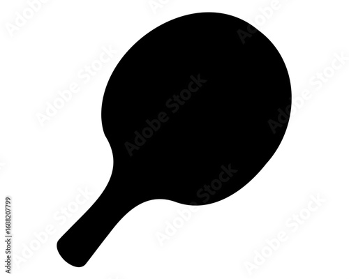 Silhouette of a Ping Pong Paddle Isolated on White Background Image