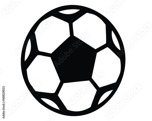 A black and white soccer ball for football sporting and athletic purposes