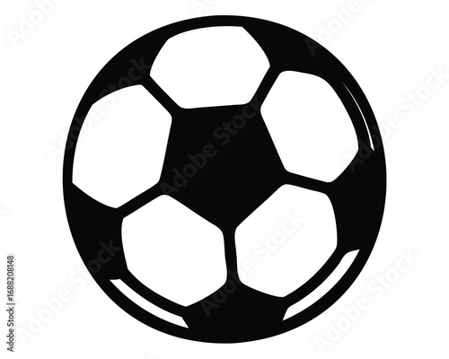 Striking Black and White Soccer Ball Design for Sporting Events or Illustrations