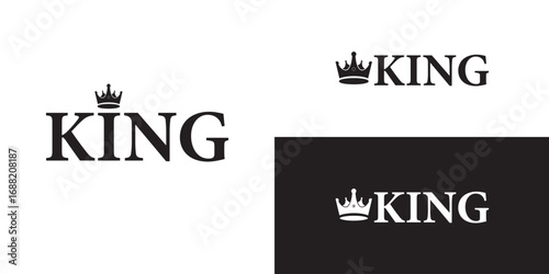 Elegant King logo designs with crown for branding, royalty, and premium business ventures needing a regal touch