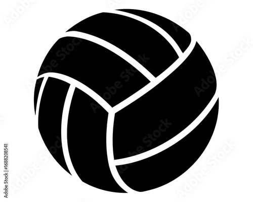 Black and White Minimalist Volleyball Illustration for Sport and Recreation Themes