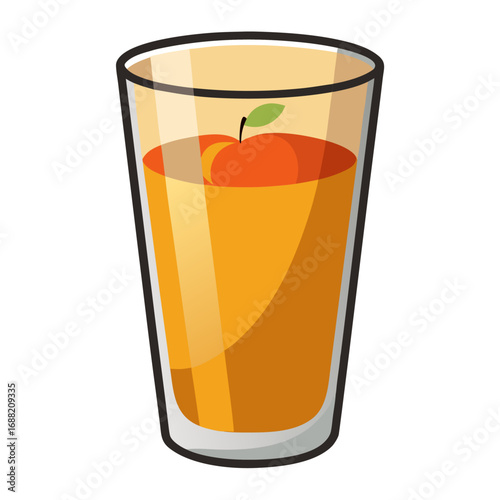 Minimalist vector illustration of a glass of apple cider
